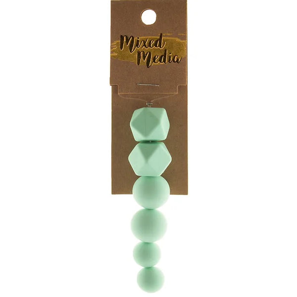 Hexagon and Round Silicone Beads (available in 7 colours)